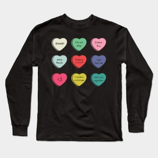 Emo Conversation Hearts Long Sleeve T-Shirt